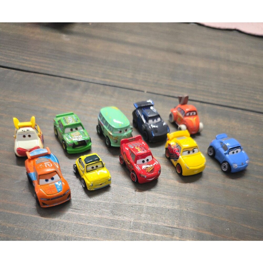 Lot of 10 Disney Pixar Cars Mini Racers Lightning McQueen Sally Jackson Fillmore